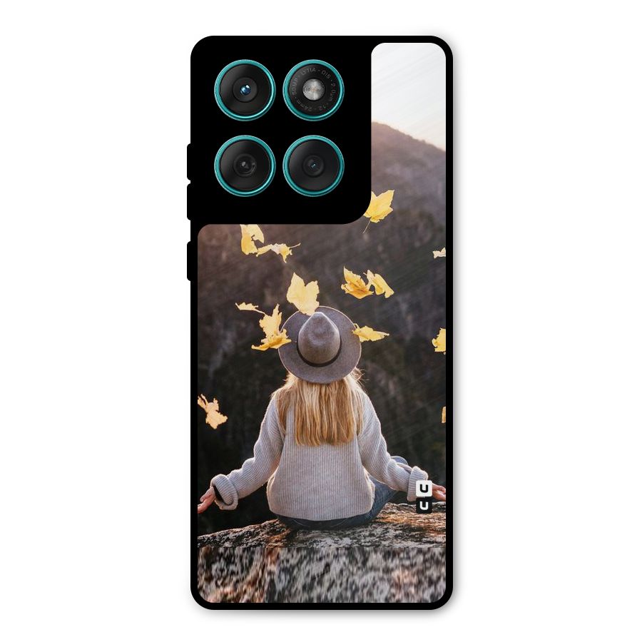 Leaf Rain Sunset Metal Back Case for Motorola Edge 60