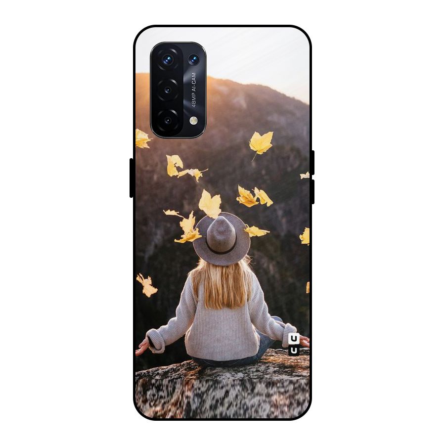 Leaf Rain Sunset Metal Back Case for Oppo A74 5G