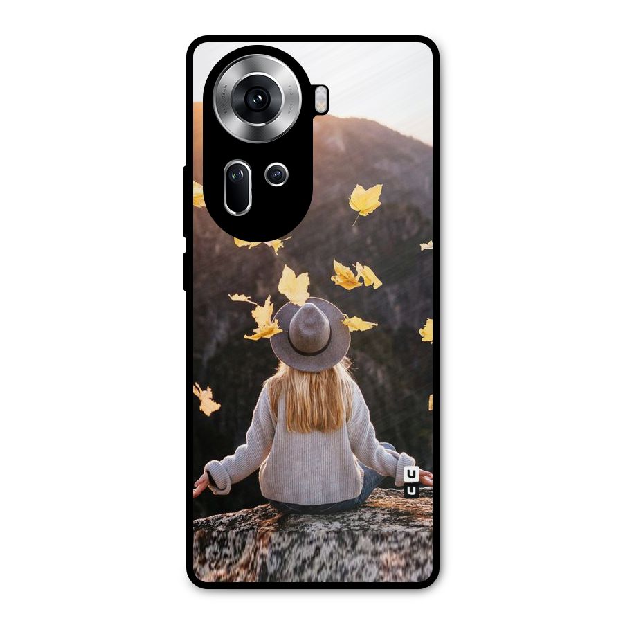 Leaf Rain Sunset Metal Back Case for Oppo Reno11 5G