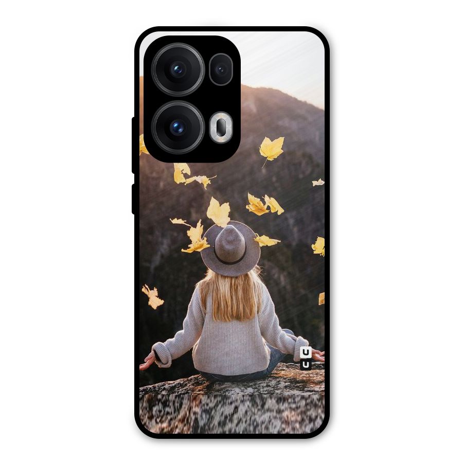 Leaf Rain Sunset Metal Back Case for Oppo Reno13 Pro
