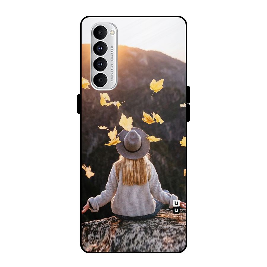 Leaf Rain Sunset Metal Back Case for Oppo Reno4 Pro