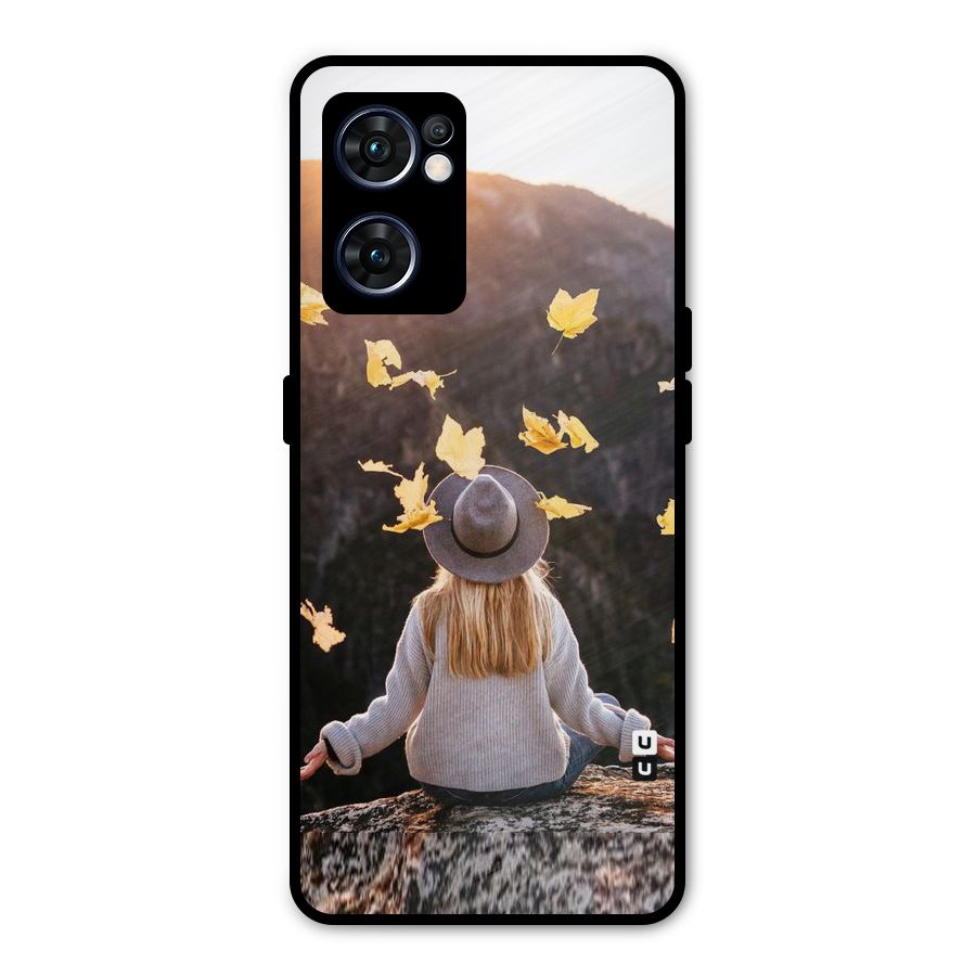 Leaf Rain Sunset Metal Back Case for Oppo Reno7 5G