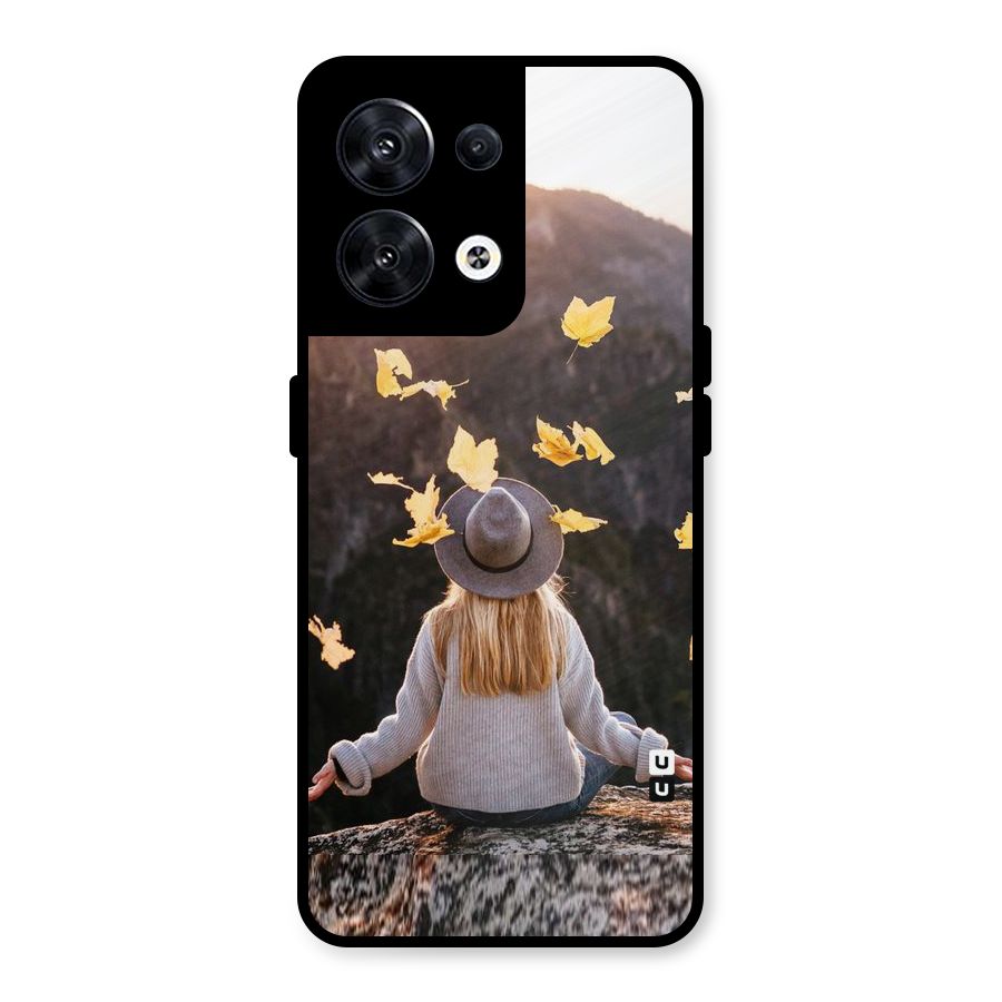 Leaf Rain Sunset Metal Back Case for Oppo Reno8 5G
