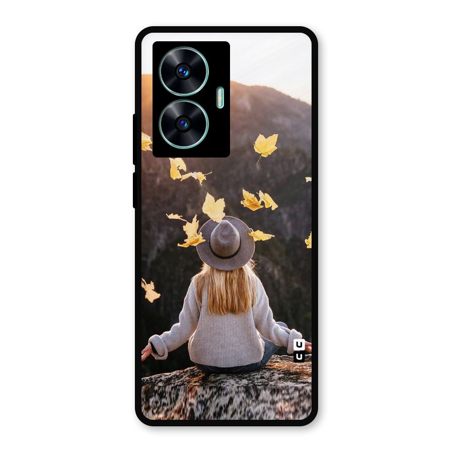 Leaf Rain Sunset Metal Back Case for Realme Narzo N55