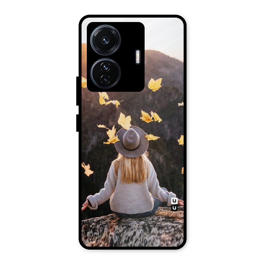 Leaf Rain Sunset Metal Back Case for Vivo T1 Pro
