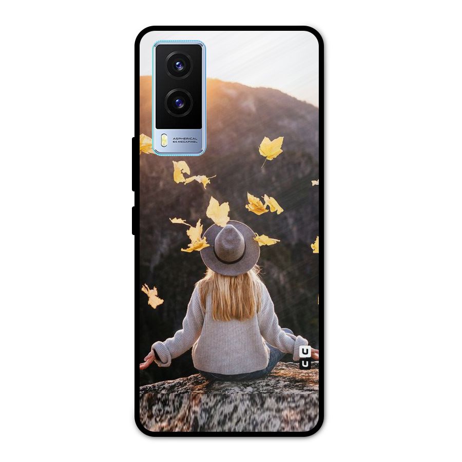Leaf Rain Sunset Metal Back Case for Vivo V21e 5G