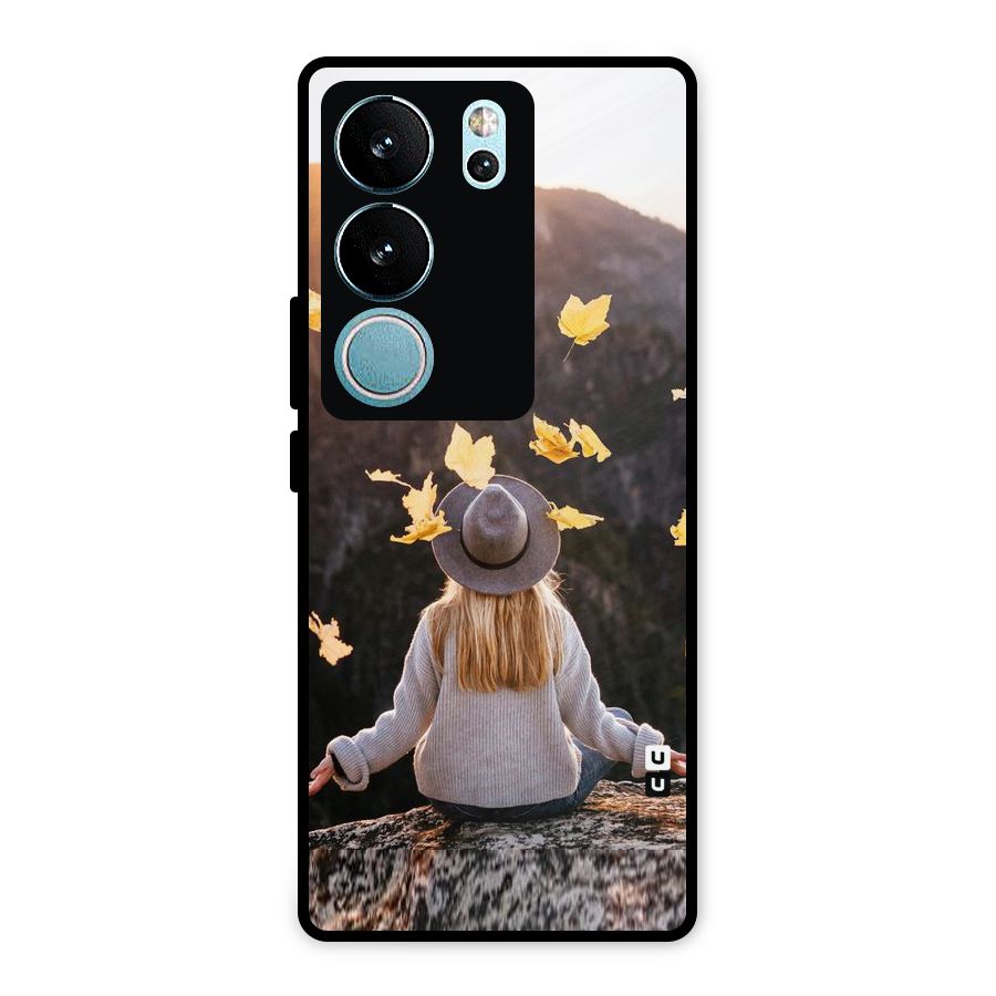 Leaf Rain Sunset Metal Back Case for Vivo V29