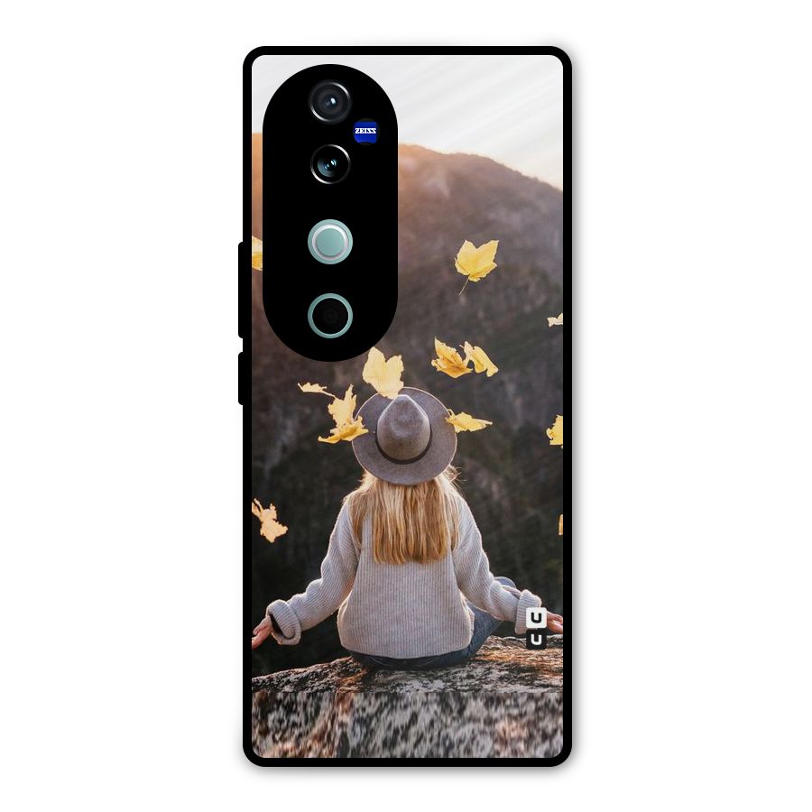 Leaf Rain Sunset Metal Back Case for Vivo V40