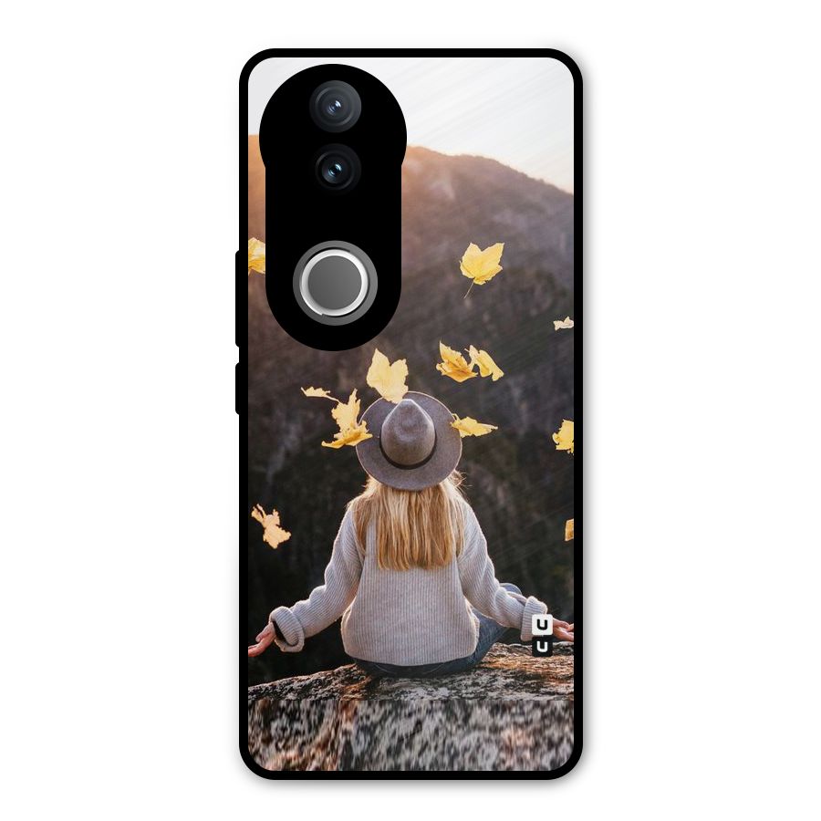 Leaf Rain Sunset Metal Back Case for Vivo V50