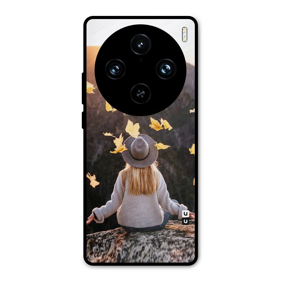 Leaf Rain Sunset Metal Back Case for Vivo X100 Pro