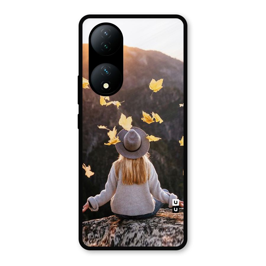 Leaf Rain Sunset Metal Back Case for Vivo Y100