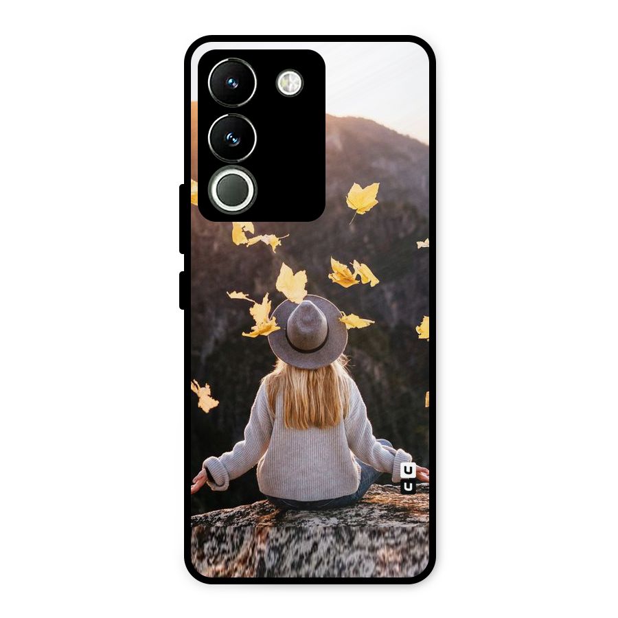 Leaf Rain Sunset Metal Back Case for Vivo Y200