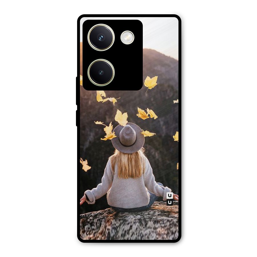 Leaf Rain Sunset Metal Back Case for Vivo Y200 Pro