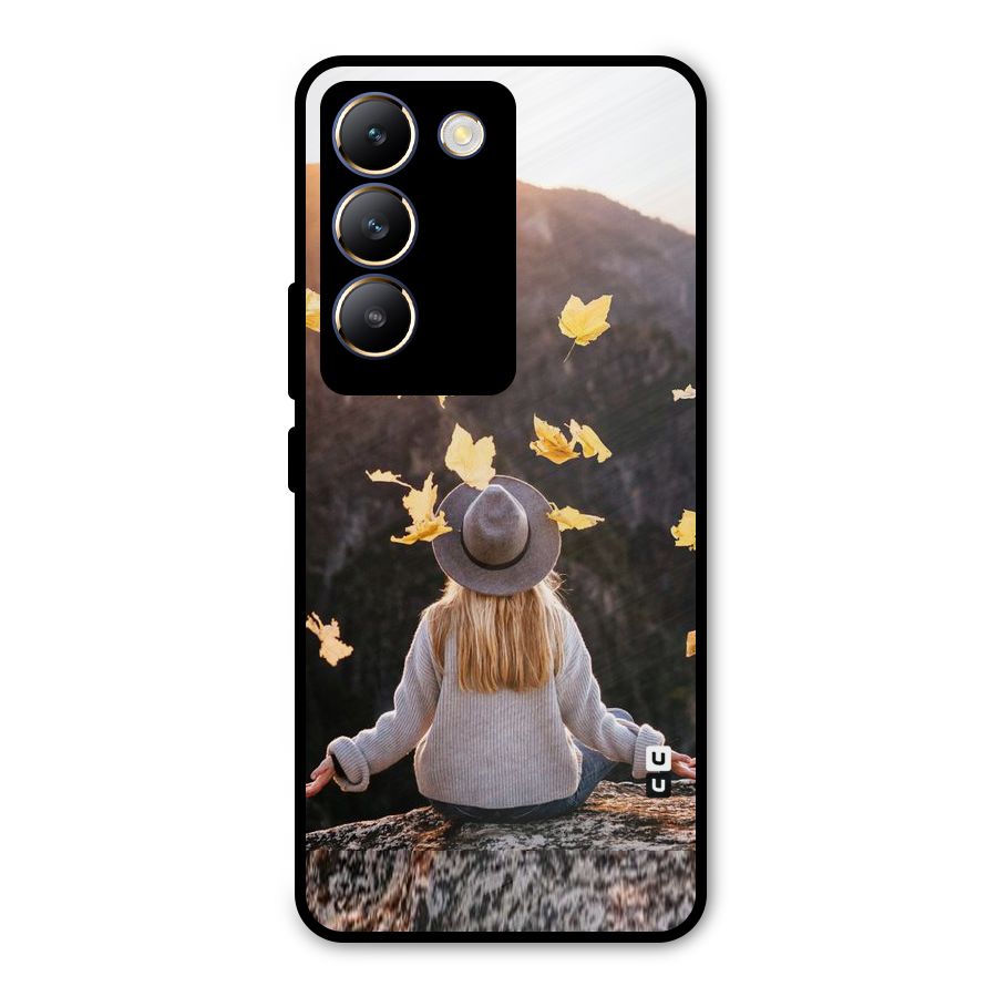 Leaf Rain Sunset Metal Back Case for Vivo Y200e