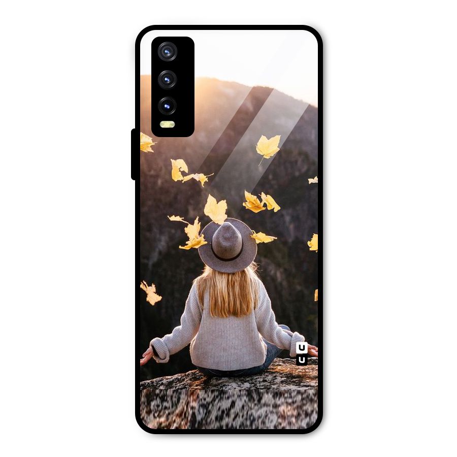 Leaf Rain Sunset Metal Back Case for Vivo Y20g