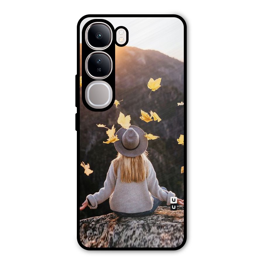 Leaf Rain Sunset Metal Back Case for Vivo Y300
