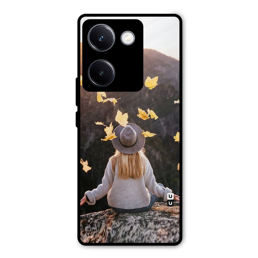 Leaf Rain Sunset Metal Back Case for Vivo Y300 Plus