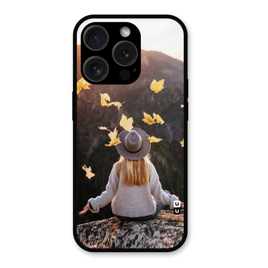 Leaf Rain Sunset Metal Back Case for iPhone 15 Pro
