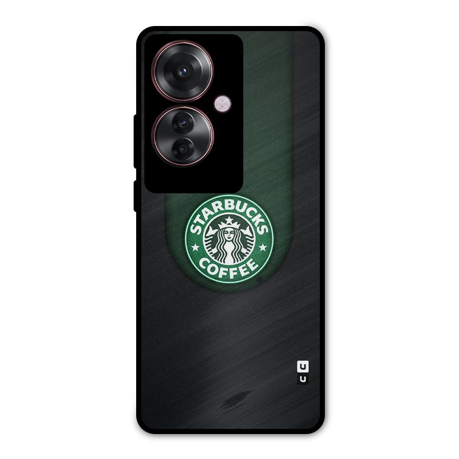Leaf StarBucks Metal Back Case for Oppo F25 Pro