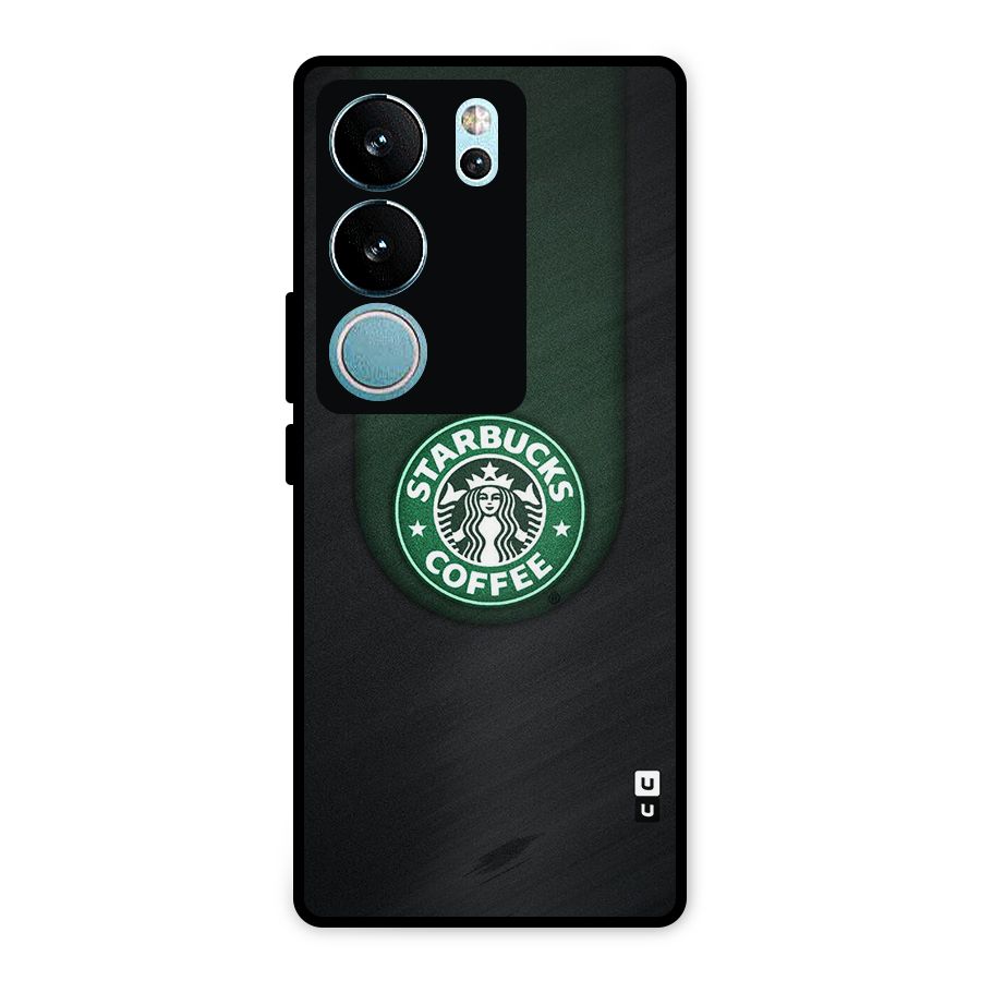 Leaf StarBucks Metal Back Case for Vivo V29 Pro