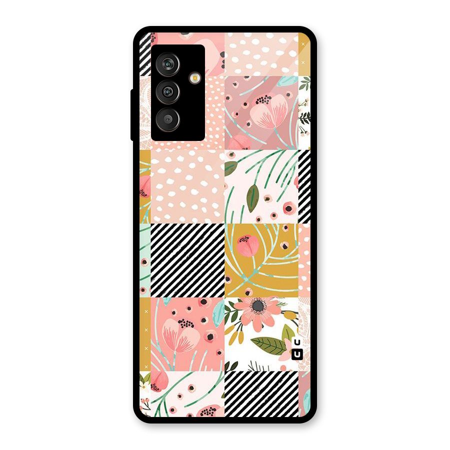 Leaf Stripe Polka Glass Back Case for Galaxy M13