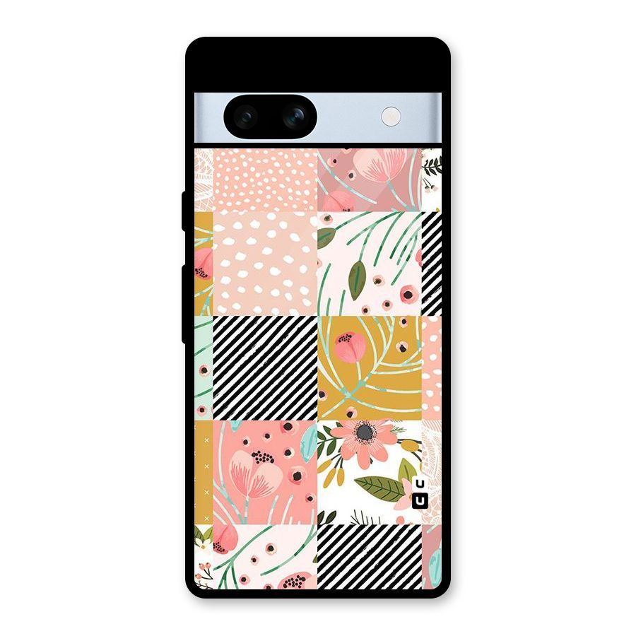 Leaf Stripe Polka Glass Back Case for Google Pixel 7a