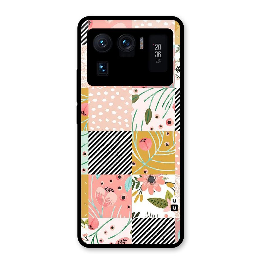 Leaf Stripe Polka Glass Back Case for Mi 11 Ultra