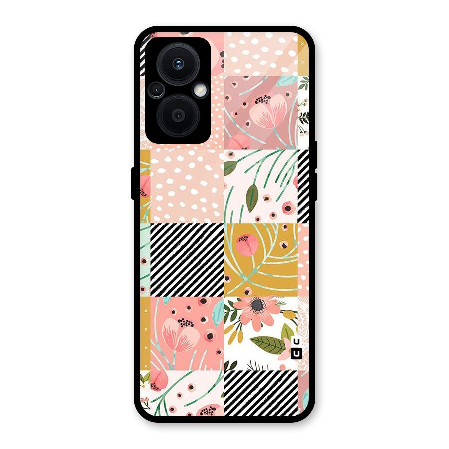 Leaf Stripe Polka Glass Back Case for Oppo F21s Pro 5G