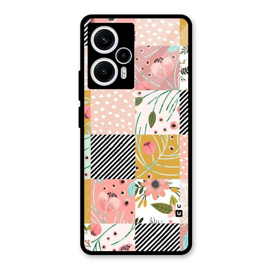 Leaf Stripe Polka Glass Back Case for Poco F5