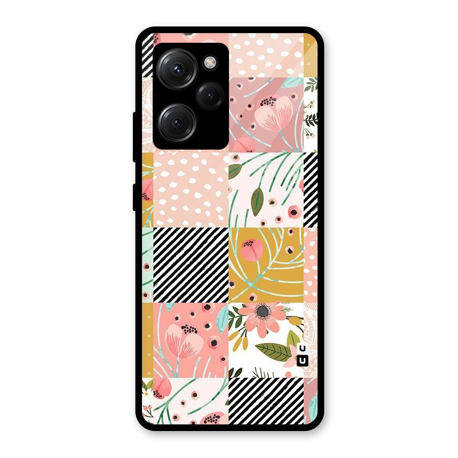 Leaf Stripe Polka Glass Back Case for Poco X5 Pro