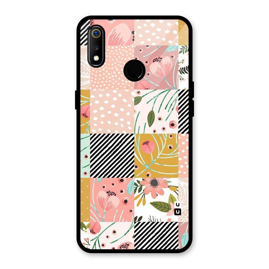Leaf Stripe Polka Glass Back Case for Realme 3i