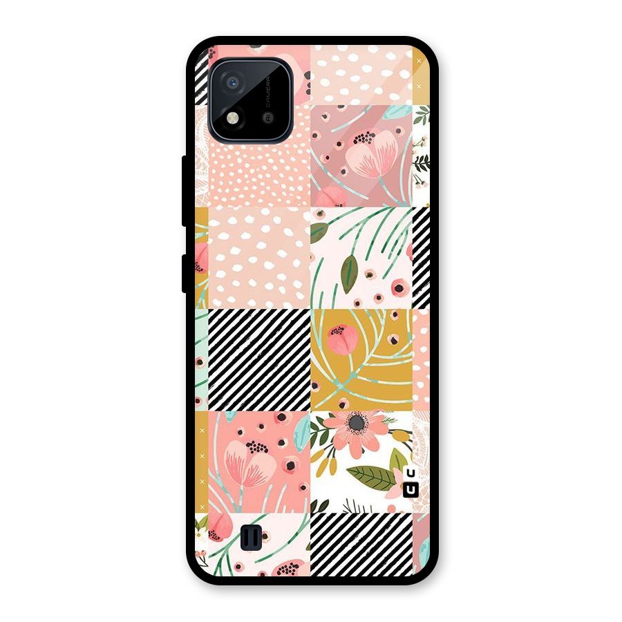 Leaf Stripe Polka Glass Back Case for Realme C11 2021
