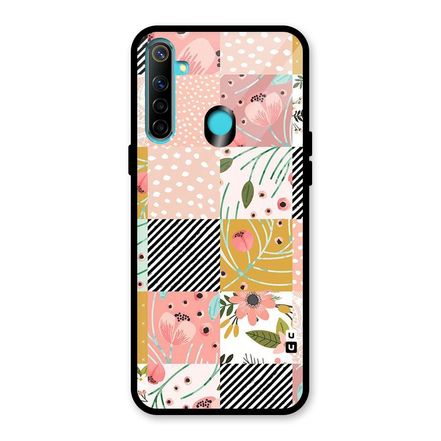 Leaf Stripe Polka Glass Back Case for Realme Narzo 10