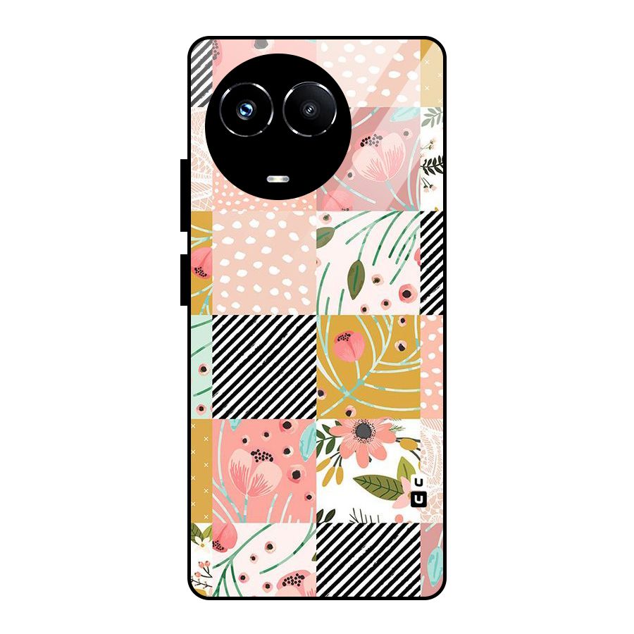 Leaf Stripe Polka Glass Back Case for Realme Narzo 60X