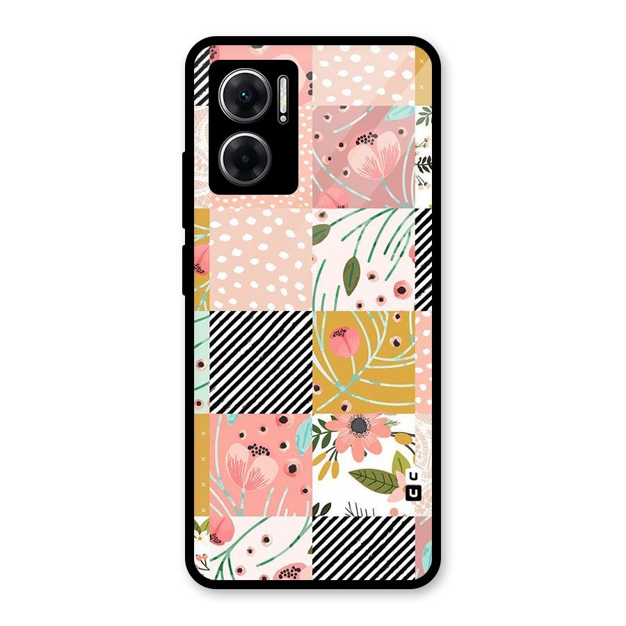 Leaf Stripe Polka Glass Back Case for Redmi 11 Prime 5G