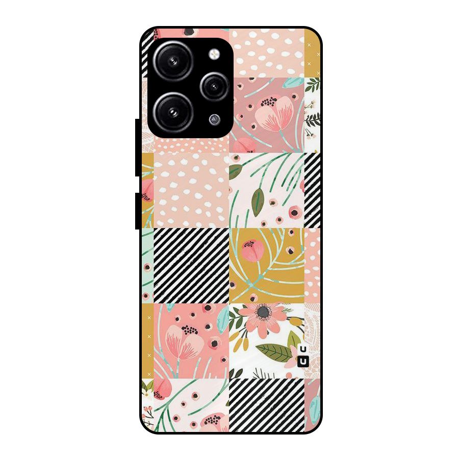 Leaf Stripe Polka Glass Back Case for Redmi 12 4G