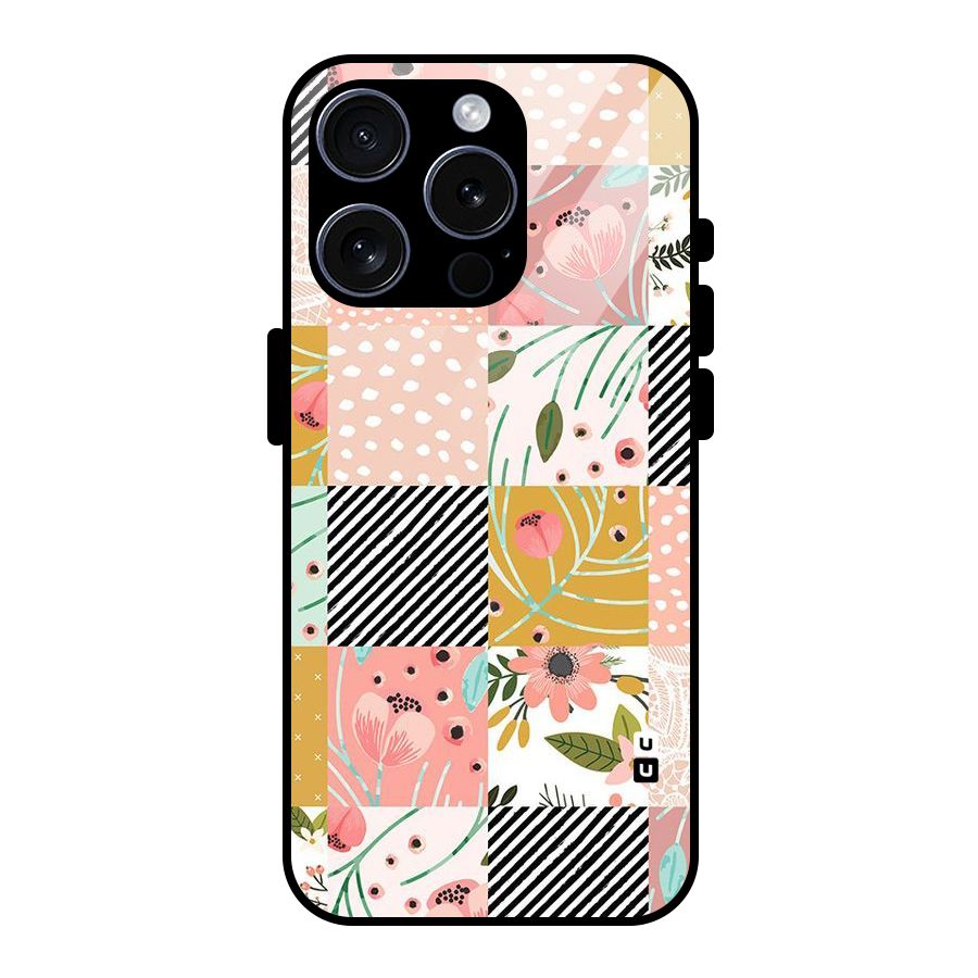 Leaf Stripe Polka Glass Back Case for iPhone 15 Pro
