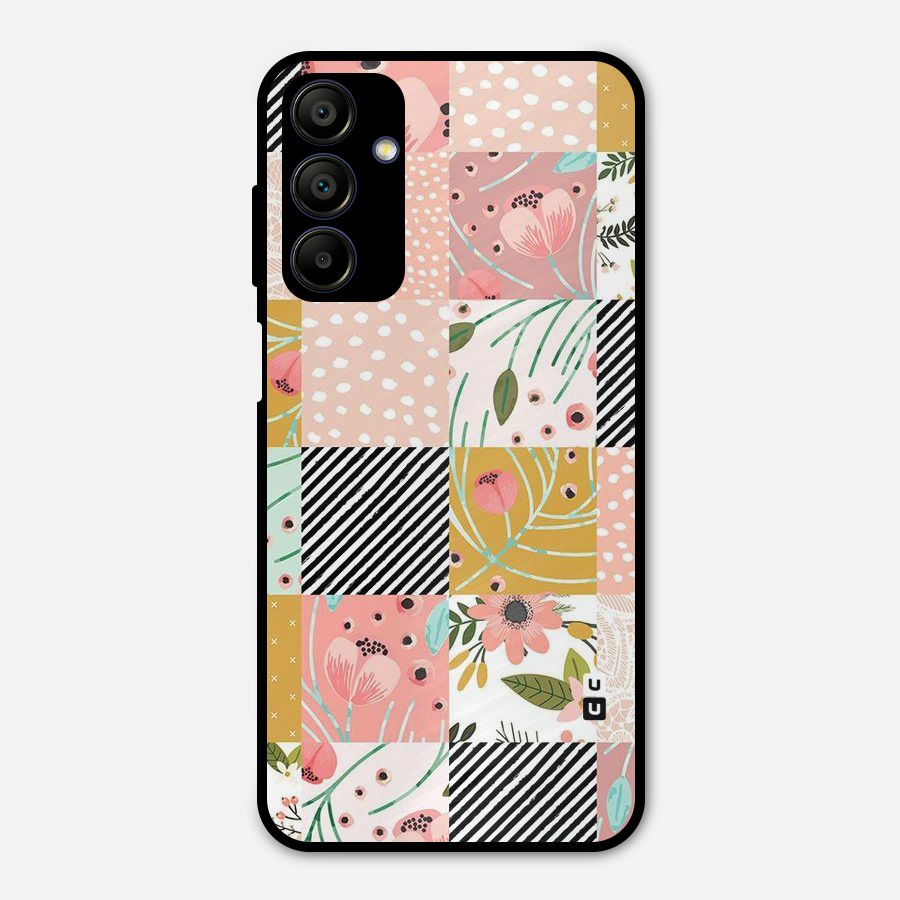 Leaf Stripe Polka Metal Back Case for Galaxy A15 5G