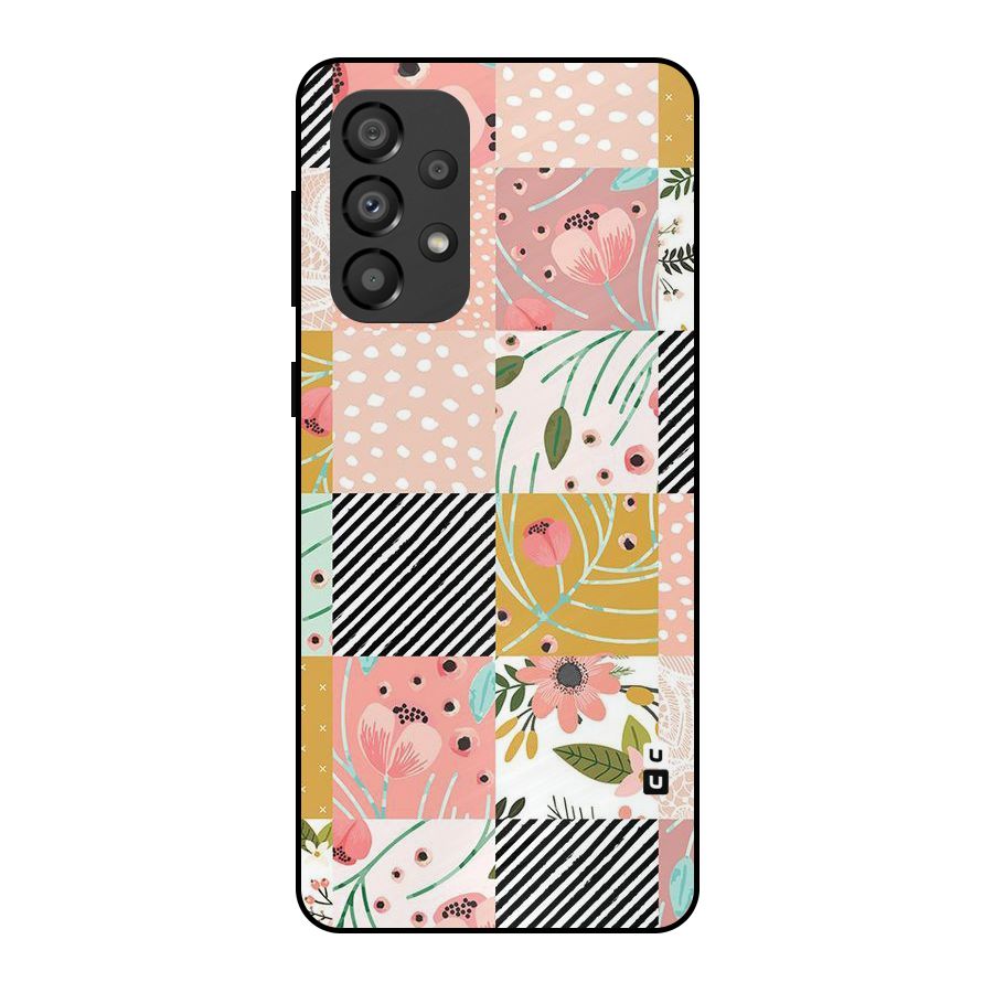 Leaf Stripe Polka Metal Back Case for Galaxy A33 5G