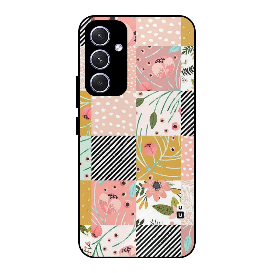 Leaf Stripe Polka Metal Back Case for Galaxy A54