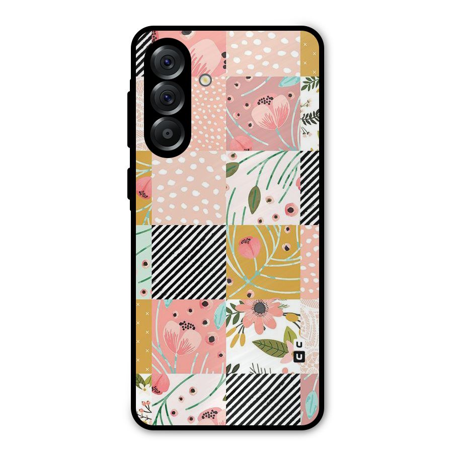 Leaf Stripe Polka Metal Back Case for Galaxy A56