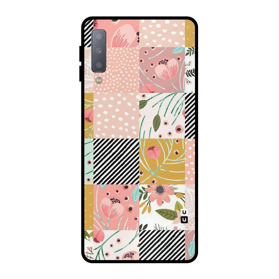 Leaf Stripe Polka Metal Back Case for Galaxy A7 (2018)