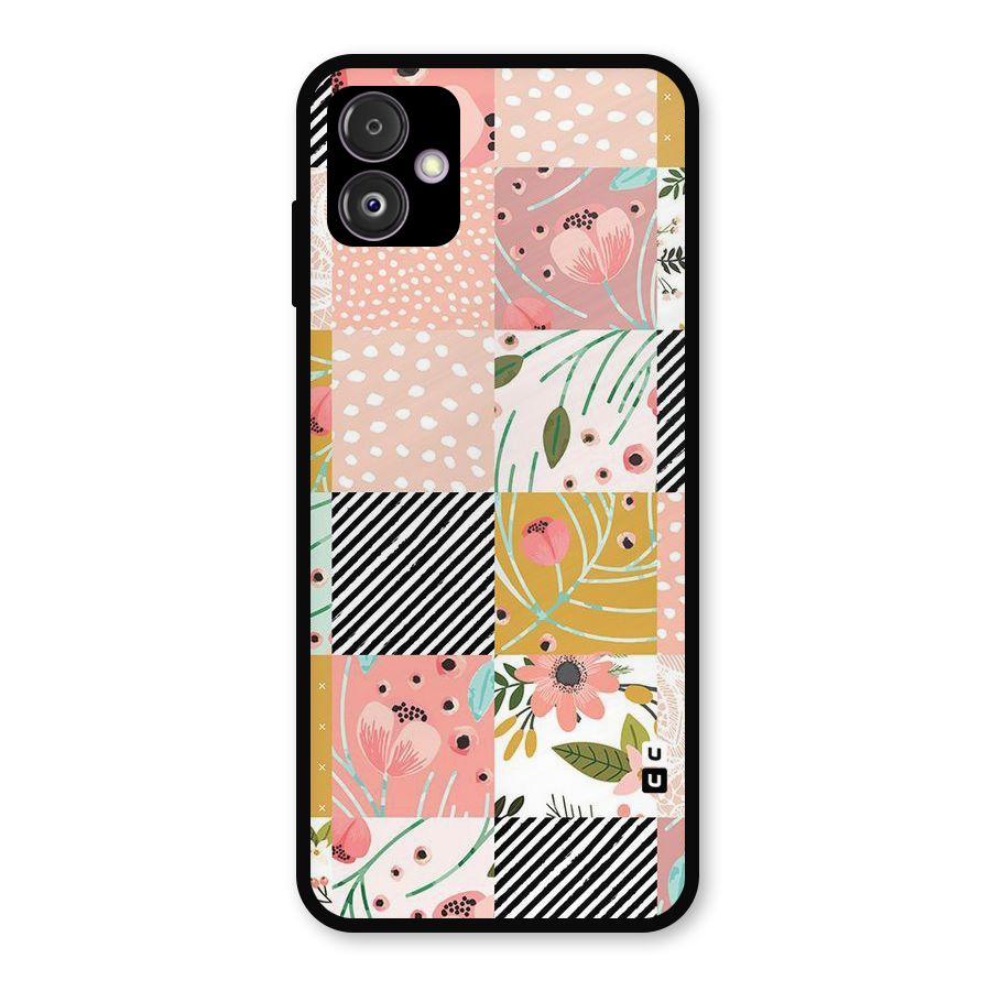 Leaf Stripe Polka Metal Back Case for Galaxy F14