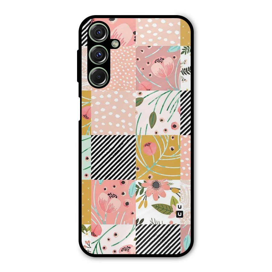 Leaf Stripe Polka Metal Back Case for Galaxy F34