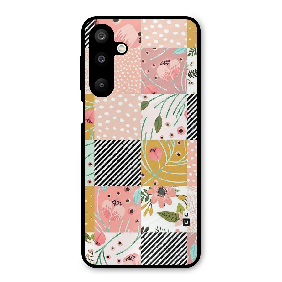 Leaf Stripe Polka Metal Back Case for Galaxy M16