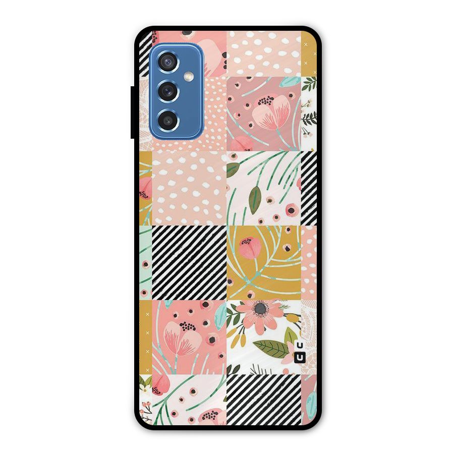 Leaf Stripe Polka Metal Back Case for Galaxy M52 5G