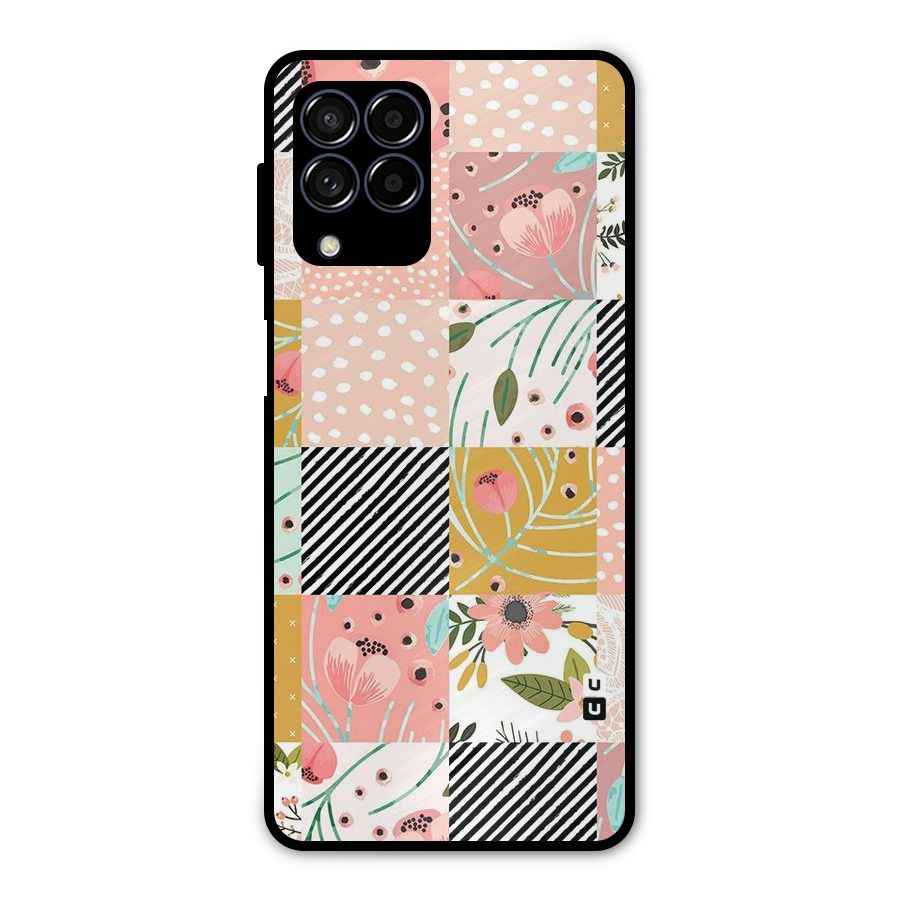 Leaf Stripe Polka Metal Back Case for Galaxy M53 5G