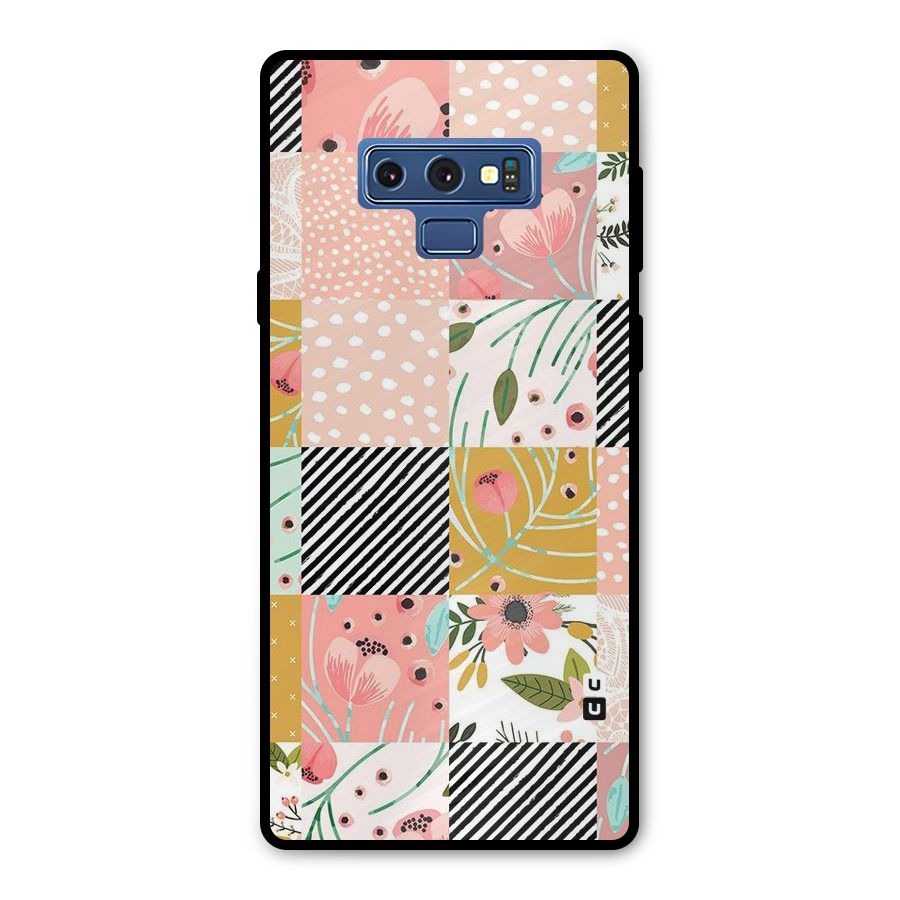 Leaf Stripe Polka Metal Back Case for Galaxy Note 9