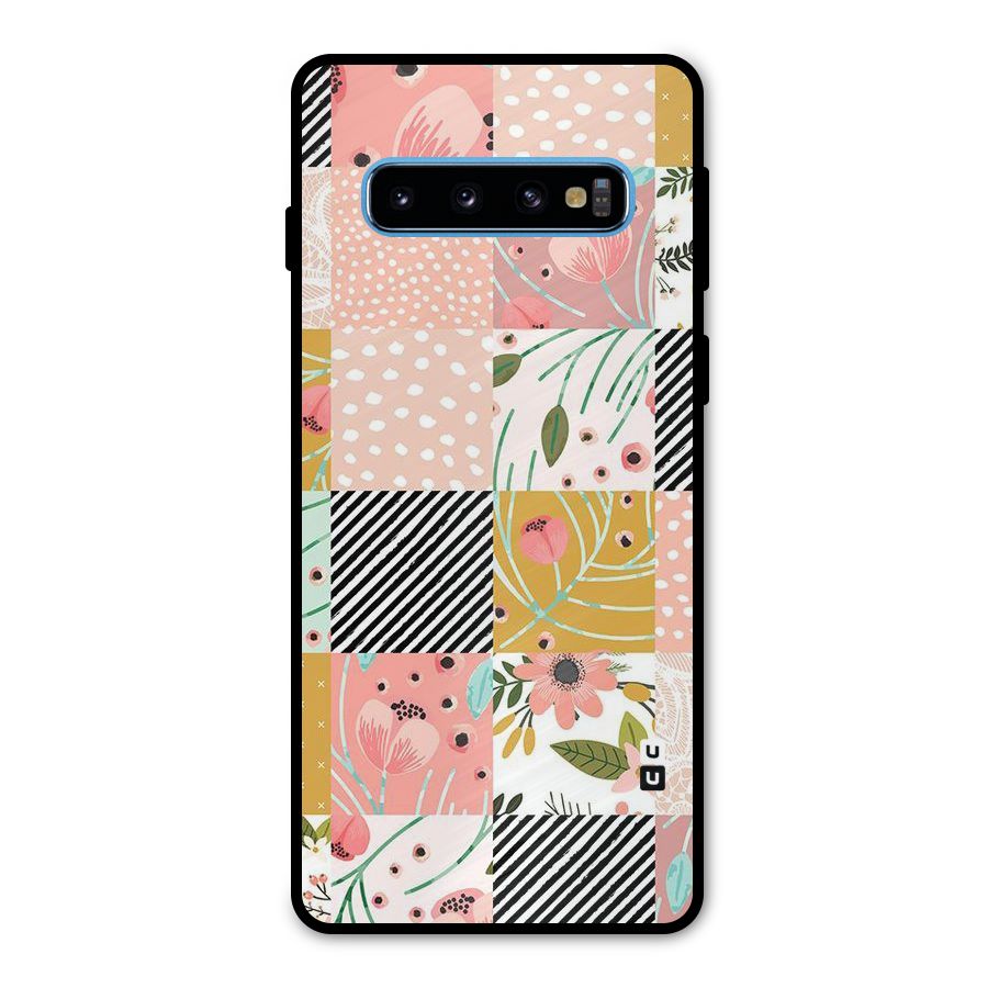 Leaf Stripe Polka Metal Back Case for Galaxy S10