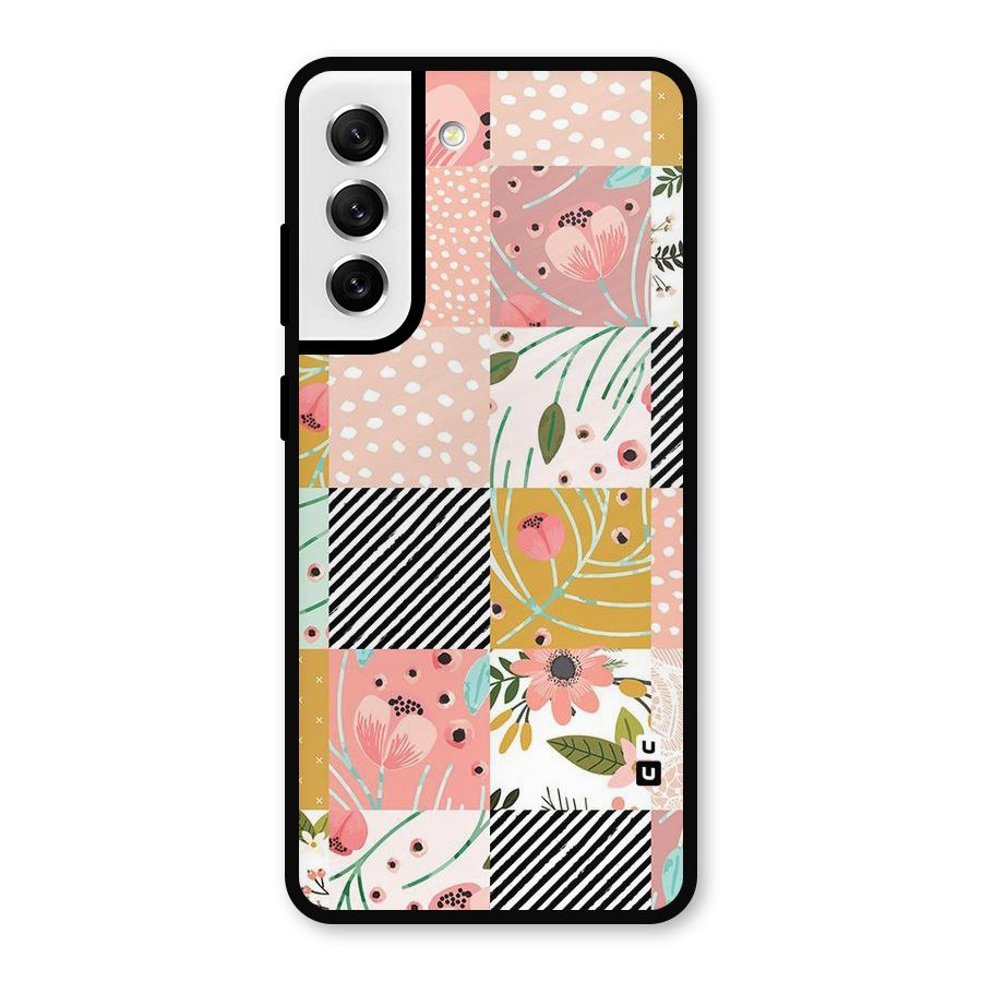 Leaf Stripe Polka Metal Back Case for Galaxy S21 FE 5G